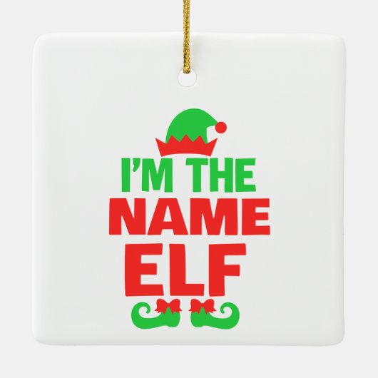 Personalized Christmas Elf Keramisch Ornament (Achterkant)