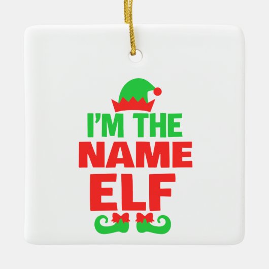 Personalized Christmas Elf Keramisch Ornament (Voorkant)