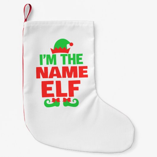 Personalized Christmas Elf Kleine Kerstsok (Voorkant)
