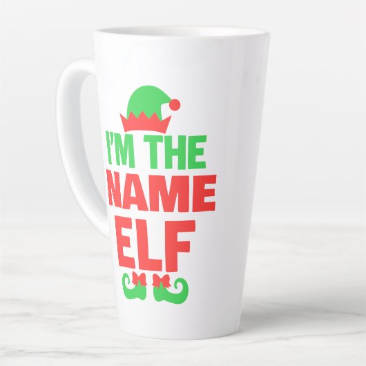 Personalized Christmas Elf Latte Mok (Linkerhoek)