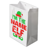 Personalized Christmas Elf Medium Cadeauzakje (Achterkant Gekanteld)