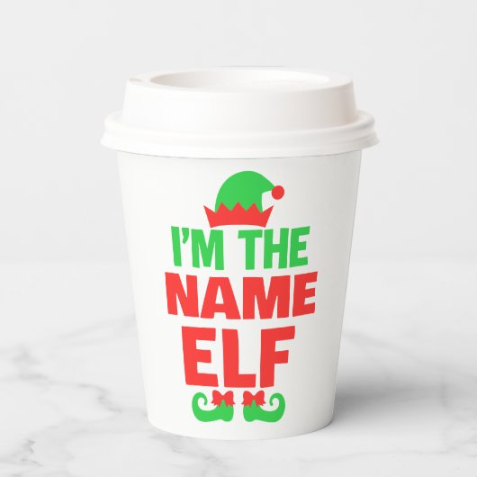 Personalized Christmas Elf Papieren Bekers (Achterkant)