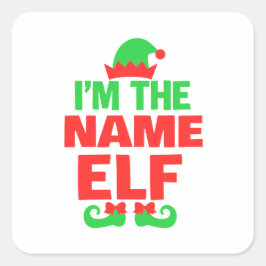 Personalized Christmas Elf Vierkante Sticker