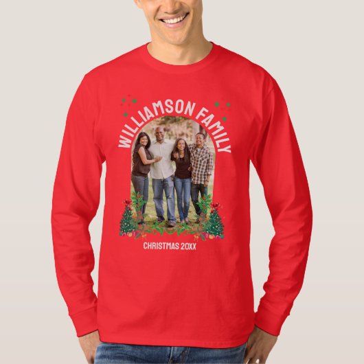 Personalized CHRISTMAS FAMILY Group Photo T-shirt (Voorkant)