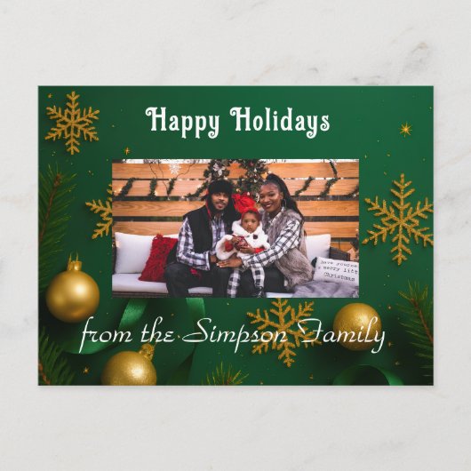 Personalized Christmas Family Photo Postcard Briefkaart (Voorkant)