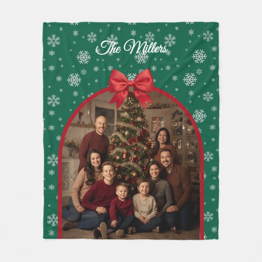 Personalized Christmas Fleece Blanket with Custom  (Voorkant)