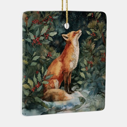 Personalized Christmas Fox Festive Ornament  (Rechts)