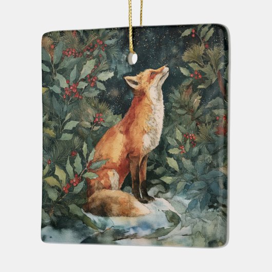 Personalized Christmas Fox Festive Ornament (Links)