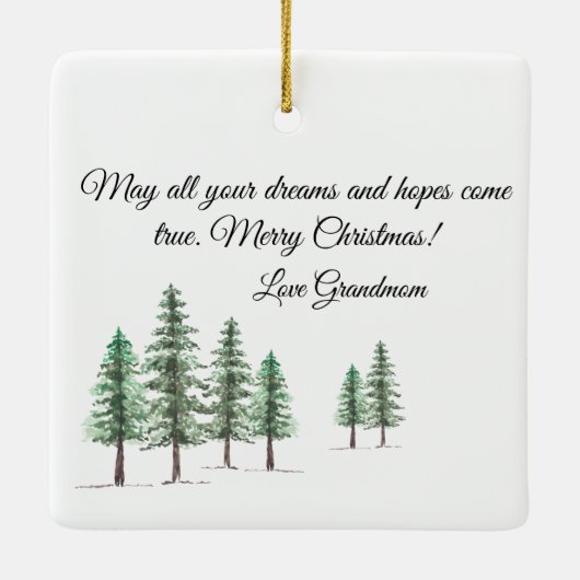 Personalized Christmas Fox Festive Ornament  (Achterkant)