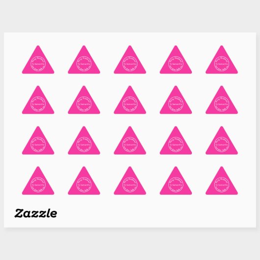 Personalized Christmas from Santa Hot Pink Sticker (Vel)
