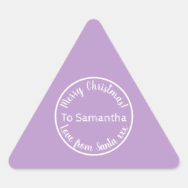 Personalized Christmas from Santa Lilac Sticker