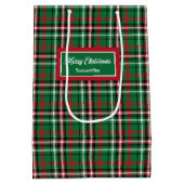 Personalized Christmas Gift Bags Tartan Monogram Medium Cadeauzakje (Achterkant)