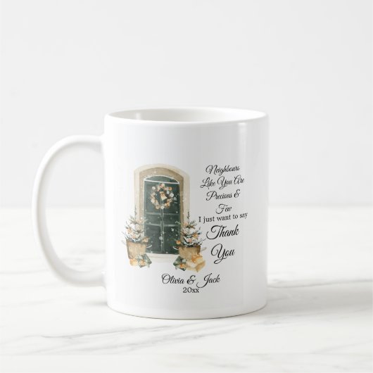 Personalized Christmas gift for Neighbor - custom Koffiemok (Links)