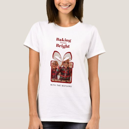 personalized christmas gift photo holiday  t-shirt (Voorkant)