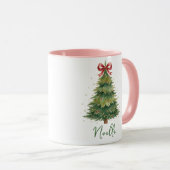 Personalized Christmas Gift -Ribboned Christmas Tr Mok (Voorkant rechts)