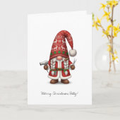 Personalized Christmas Gnome Hair Stylist  Kaart (Gele Bloem)