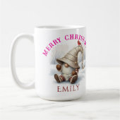 Personalized Christmas Gnome Watercolor Koffiemok (Links)