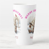 Personalized Christmas Gnome Watercolor Latte Mok (Voorkant)