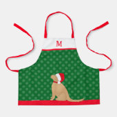 Personalized Christmas Golden Santa Dog Apron Schort (Voorkant)