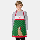 Personalized Christmas Golden Santa Dog Apron Schort (Gedragen)