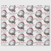 Personalized Christmas Golf Ball  With Santa Hat   Cadeaupapier (Vlak)