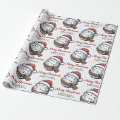 Personalized Christmas Golf Ball  With Santa Hat   Cadeaupapier (Uitgerold)