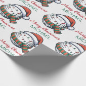 Personalized Christmas Golf Ball  With Santa Hat   Cadeaupapier (Hoek)