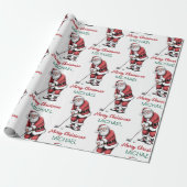 Personalized Christmas Golf Golfer Santa Claus  Cadeaupapier (Uitgerold)