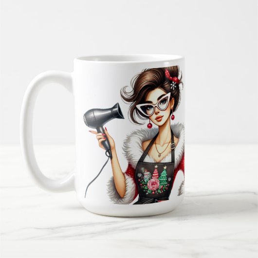 Personalized Christmas Hairdresser Koffiemok (Links)