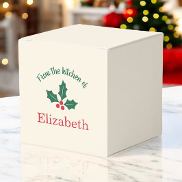 Personalized Christmas Holiday Kitchen Holly Berry Bedankdoosjes