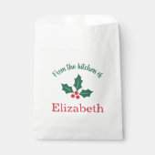 Personalized Christmas Holiday Kitchen Holly Berry Bedankzakje (Voorkant)