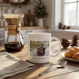 Personalized christmas holiday photo x Mas tee Grote Koffiekop