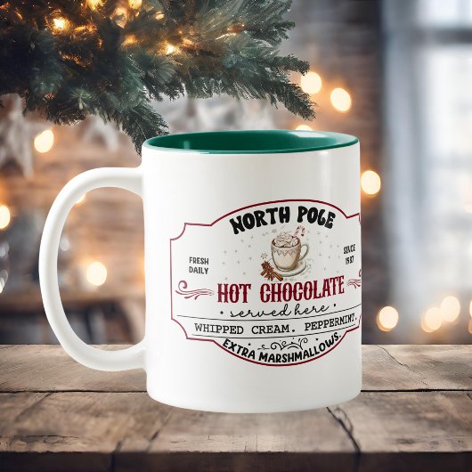 Personalized Christmas Hot Cocoa  Tweekleurige Koffiemok