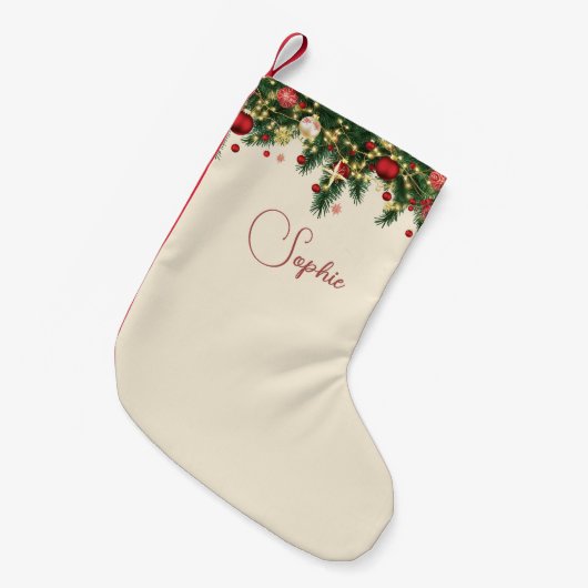 Personalized Christmas Kleine Kerstsok (Voorkant (Hangend))