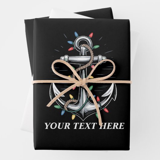 Personalized Christmas Lights Boating Sailing Inpakpapier Vel (In situ)