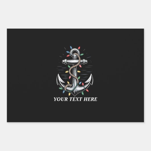 Personalized Christmas Lights Boating Sailing Inpakpapier Vel (Voorkant)