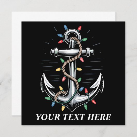 Personalized Christmas Lights Boating Sailing  Kaart (Voorkant / Achterkant)