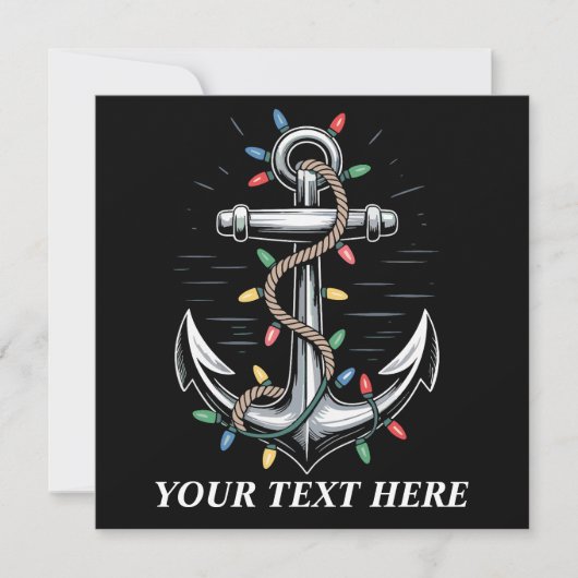 Personalized Christmas Lights Boating Sailing  Kaart (Voorkant)