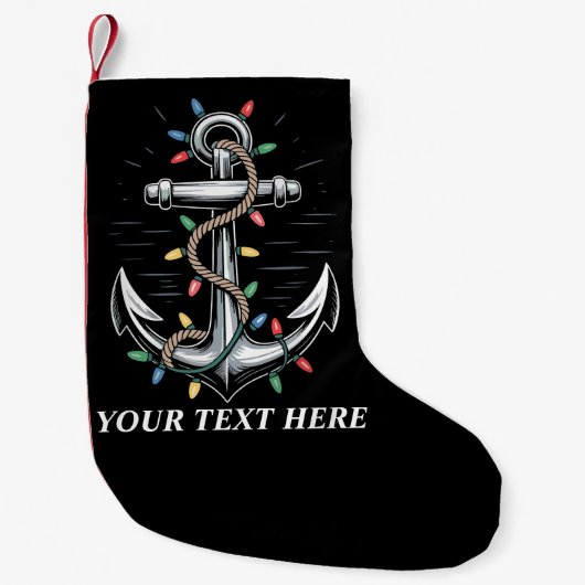 Personalized Christmas Lights Boating Sailing Kleine Kerstsok (Voorkant)