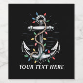 Personalized Christmas Lights Boating Sailing Wijn Etiket (Enkel label)