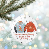 Personalized Christmas Married Ornament, Custom  Keramisch Ornament