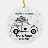 Personalized Christmas Married Ornament, Custom  Keramisch Ornament (Voorkant)