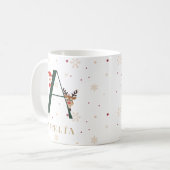 Personalized Christmas Monogram A Mug Koffiemok (Voorkant links)