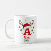 Personalized Christmas Monogram A Santa Hat Koffiemok (Links)