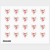 Personalized Christmas Monogram A Santa Hat Ronde Sticker (Vel)