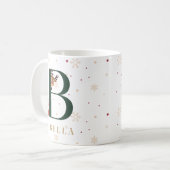 Personalized Christmas Monogram B Mug Koffiemok (Voorkant links)