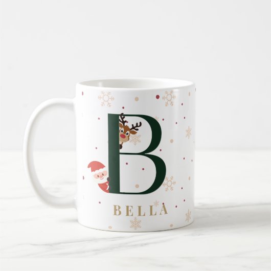Personalized Christmas Monogram B Mug Koffiemok (Links)