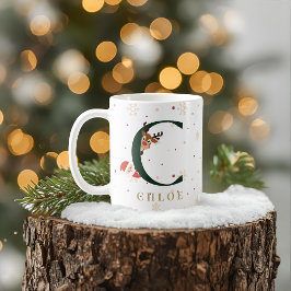 Personalized Christmas Monogram C Mug Koffiemok