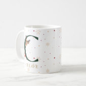 Personalized Christmas Monogram C Mug Koffiemok (Voorkant links)