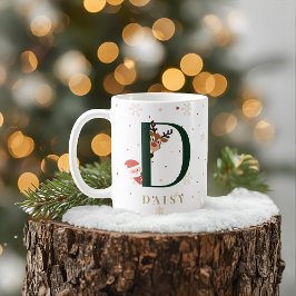 Personalized Christmas Monogram D Mug Koffiemok